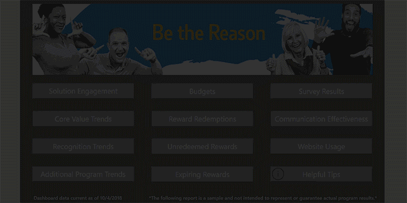 Be the Reason Solution Engagement dashboard